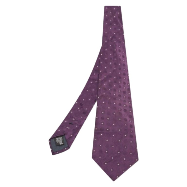 Emporio ARMANI Corbata jacquard de seda estampada morada en venta