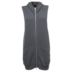 Emporio ARMANI Chaqueta de punto gris con cremallera y capucha 3XL