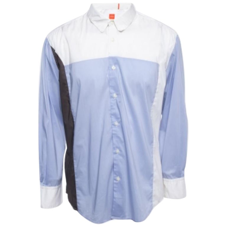 Boss Orange By Hugo Boss Camisa blanca de algodón con botones y manga larga XXL en venta