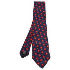 Corbata de seda texturizada con estampado floral azul marino Boss By Hugo Boss