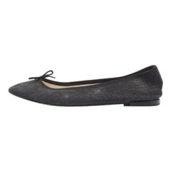 Repetto Bailarinas con Lazo de Piel de Cocodrilo Negro Talla 42