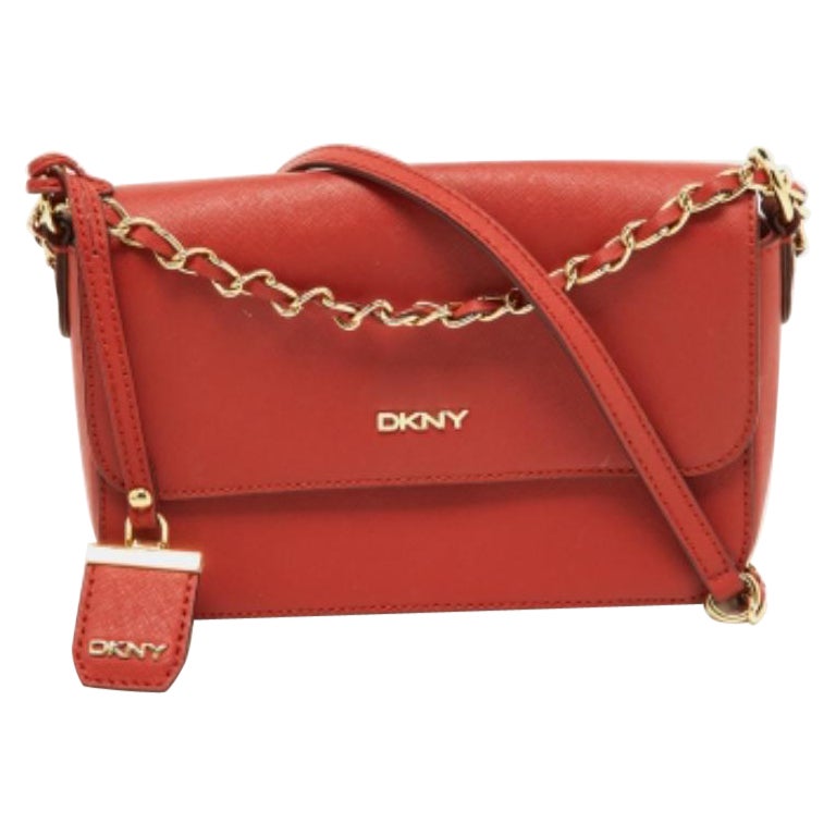 DKNY Borsa a tracolla Bryant in pelle saffiano rosso mattone