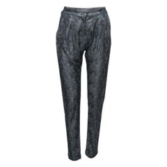 Emporio Armani - Pantaloni skinny in maglia floreale nera S