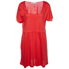 See by Chloé Minivestido de punto de algodón rojo coral M