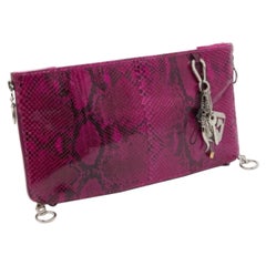 Gianfranco Ferre Bolso grande con cremallera lateral de pitón magenta