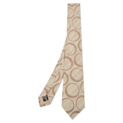 Emporio ARMANI Corbata de seda estampada beige