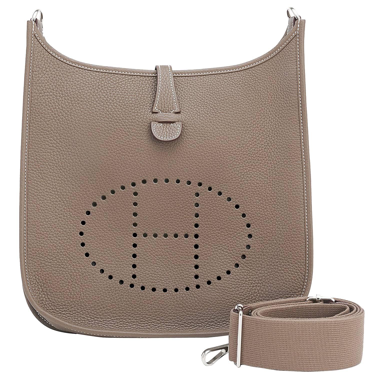 Hermes Etoupe Evelyne PM Taupe 29cm Messenger Shoulder Bag