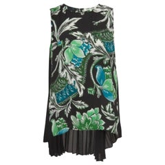 Diane von Furstenberg - Camicetta in crepe stampata floreale verde/nera Silvie S