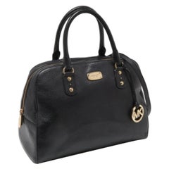 MICHAEL Michael Kors Black Leather Dome Satchel