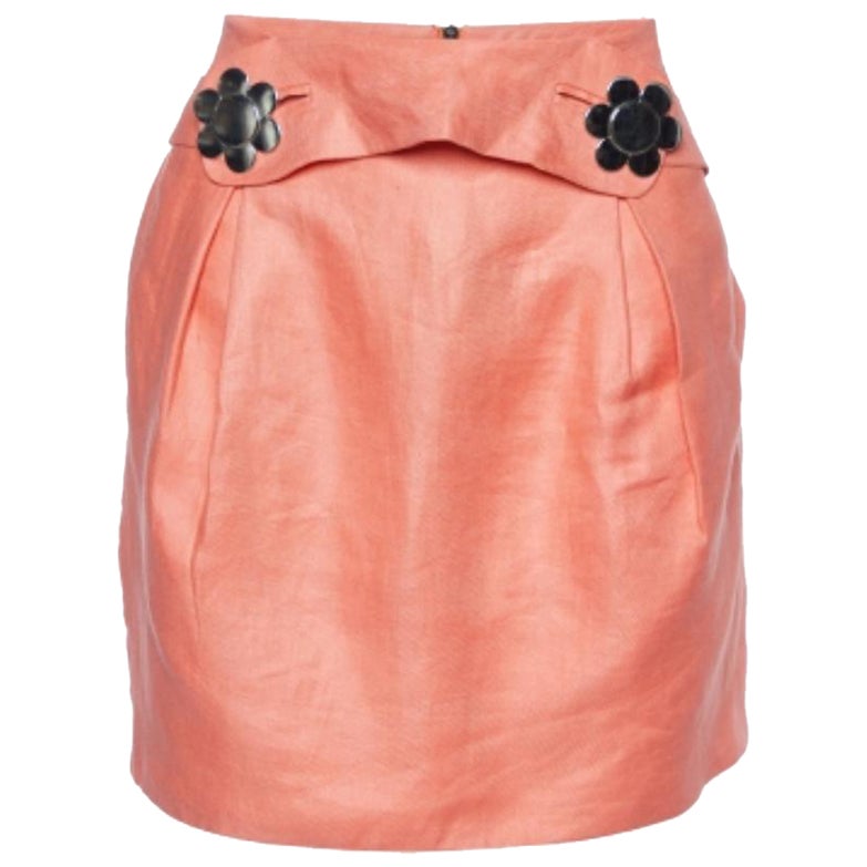 See by Chloé Mini gonna in lino rosa corallo S in vendita