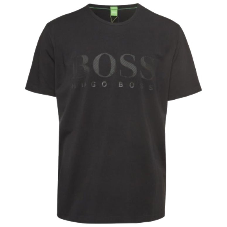 Boss By Hugo Boss - Maglietta a mezza manica in cotone con stampa del logo nero XXXL in vendita