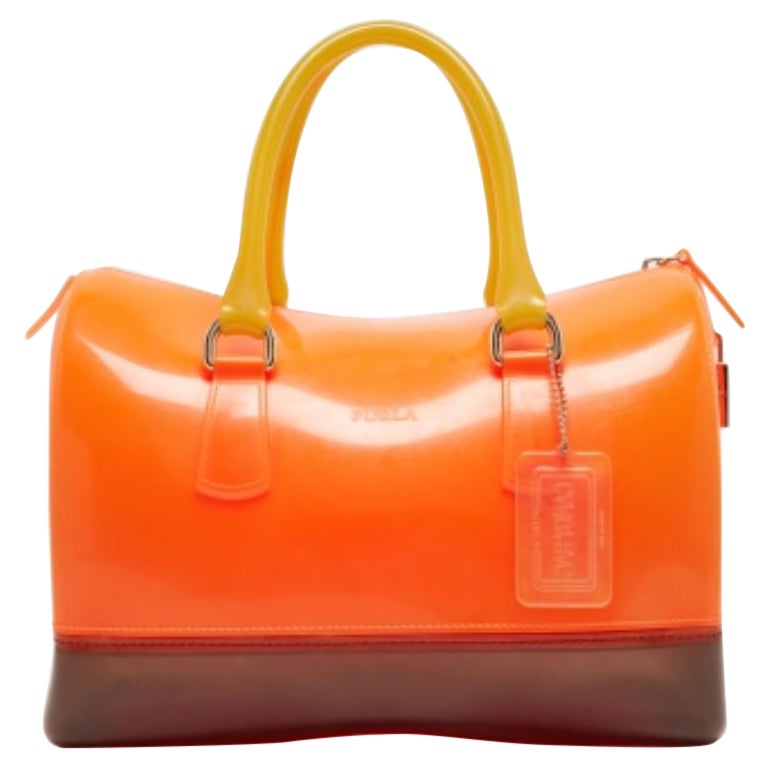 Furla Tri color Rubber Candy Satchel in vendita