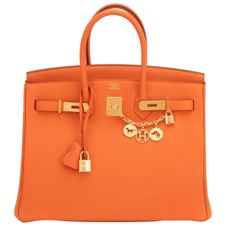 Hermes Classic Orange 35cm Birkin Bag 