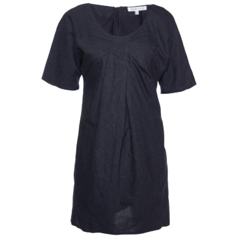 See by Chloe Grau kariertes Shiftkleid aus Wolle und Baumwolle S