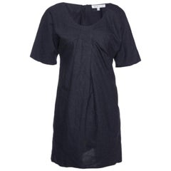 See by Chloe Grau kariertes Shiftkleid aus Wolle und Baumwolle S