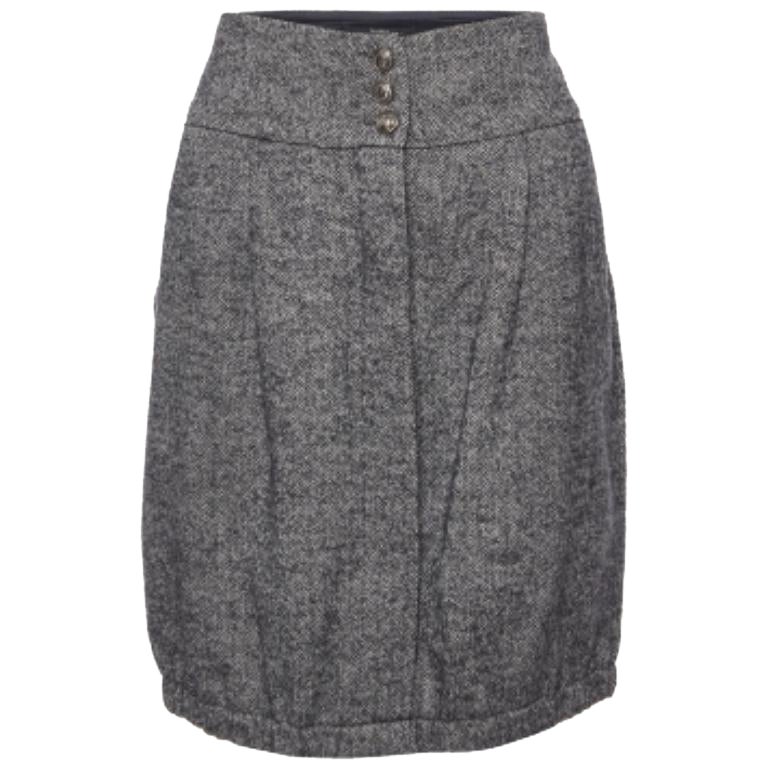 Weekend Max Mara Gonna al ginocchio in lana grigia Zig Zag S