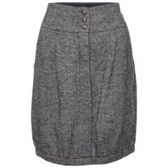 Weekend Max Mara Gonna al ginocchio in lana grigia Zig Zag S