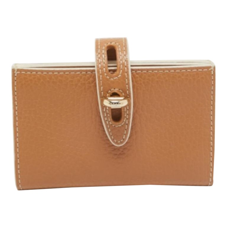 Furla Hellbraun Leder Klappe Kompakt Brieftasche