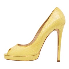 Oscar de la Renta Gelb Python Leder Peep Toe Plateau Pumps Größe 40.5