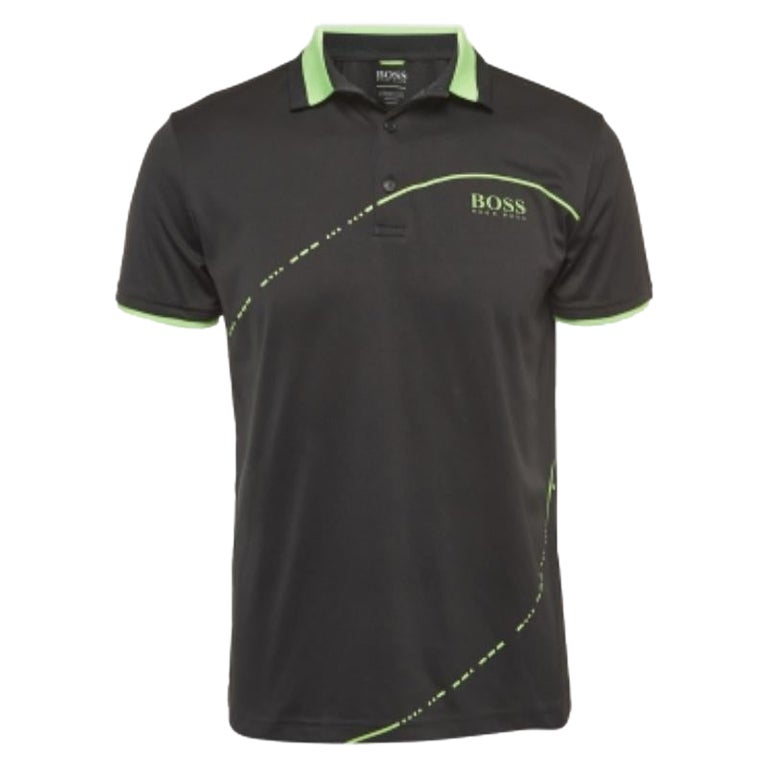 Boss By Hugo Boss T-Shirt Polo en jersey noir à bordures contrastées S