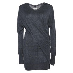 Isabel Marant Etoile Grey Wool Blend Draped Mini Dress XS