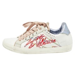 Zadig & Voltaire Zapatillas con cordones de ante y piel blanca talla 36