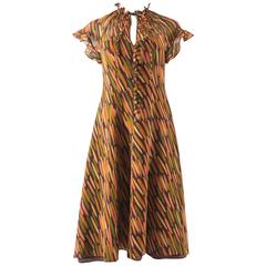 Ossie Clark for Radley 1970s chiffon tea dress with Celia Birtwell print 1