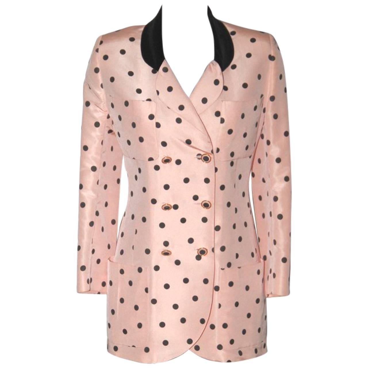 Chanel Pink and Black Polka Dot Jacket