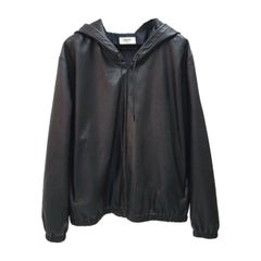 Celine BOMBER CON CAPPUCCIO IN PELLE NERA TAGLIA 42
