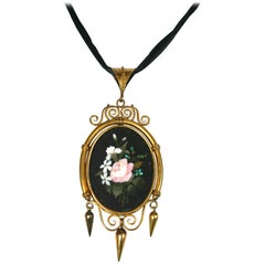 Victorian Pietra Dura Locket Pendant