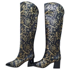 NWOB Chanel 2019 Paris-New York Graffiti Boots Sz. 41