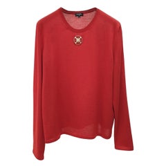 Pull en cachemire rouge de Chanel Sz.48