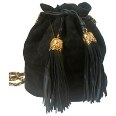 1988 Chanel black satcher gold hardware