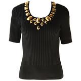Escada Vintage Studded Knit Top