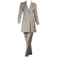 Light Grey Vintage Chanel Wool Pant Suit 6