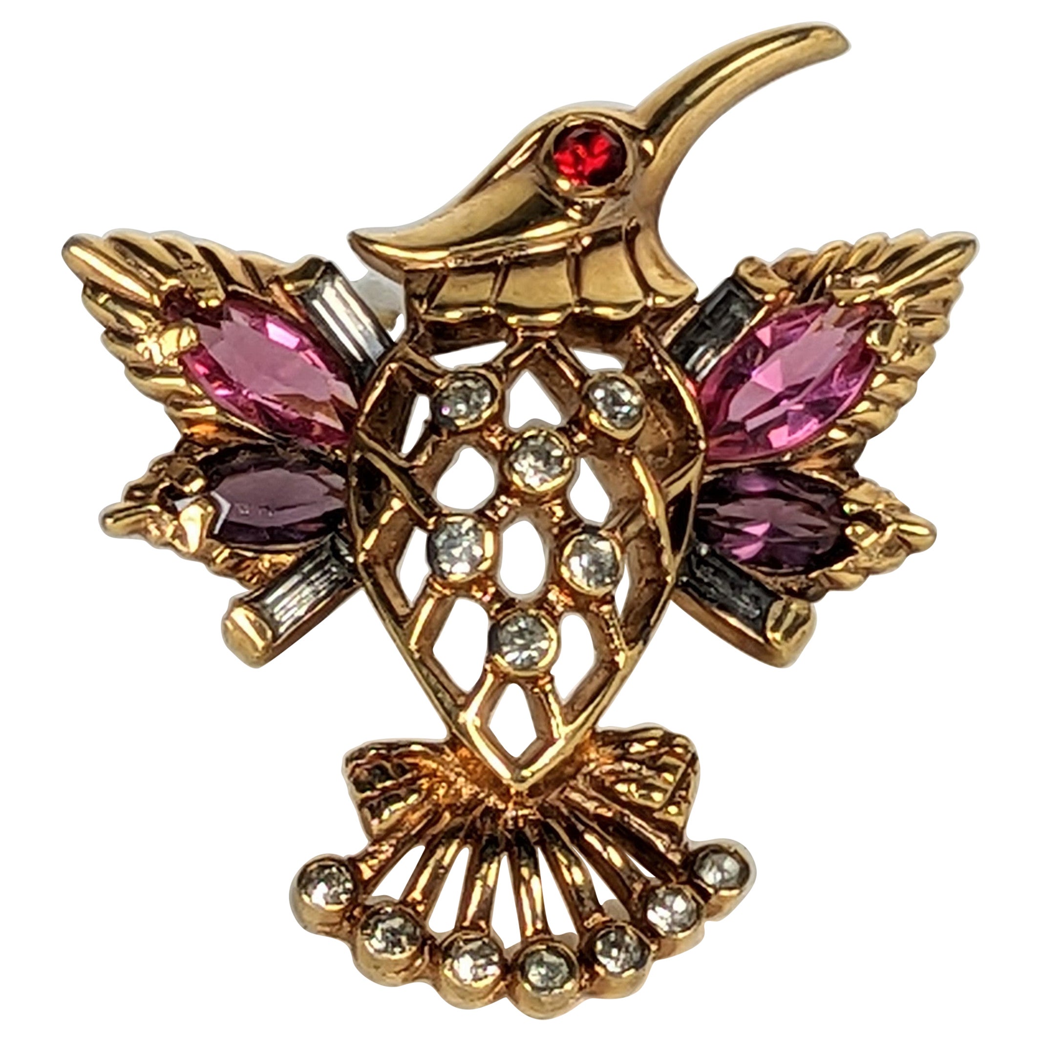 Incantevole spilla colibrì Art Deco