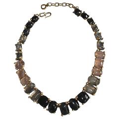 Goossens Paris Hand Tinted Single Row Rock Crystal Necklace