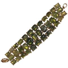 Goossens Paris Tinted Green Rock Crystal Bracelet