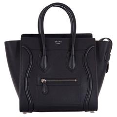 New Celine Bag Black Micro Luggage Drummed Calfskin 8