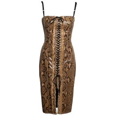 Dolce & Gabbana Python Lace-Up Corset Dress, SS 2005