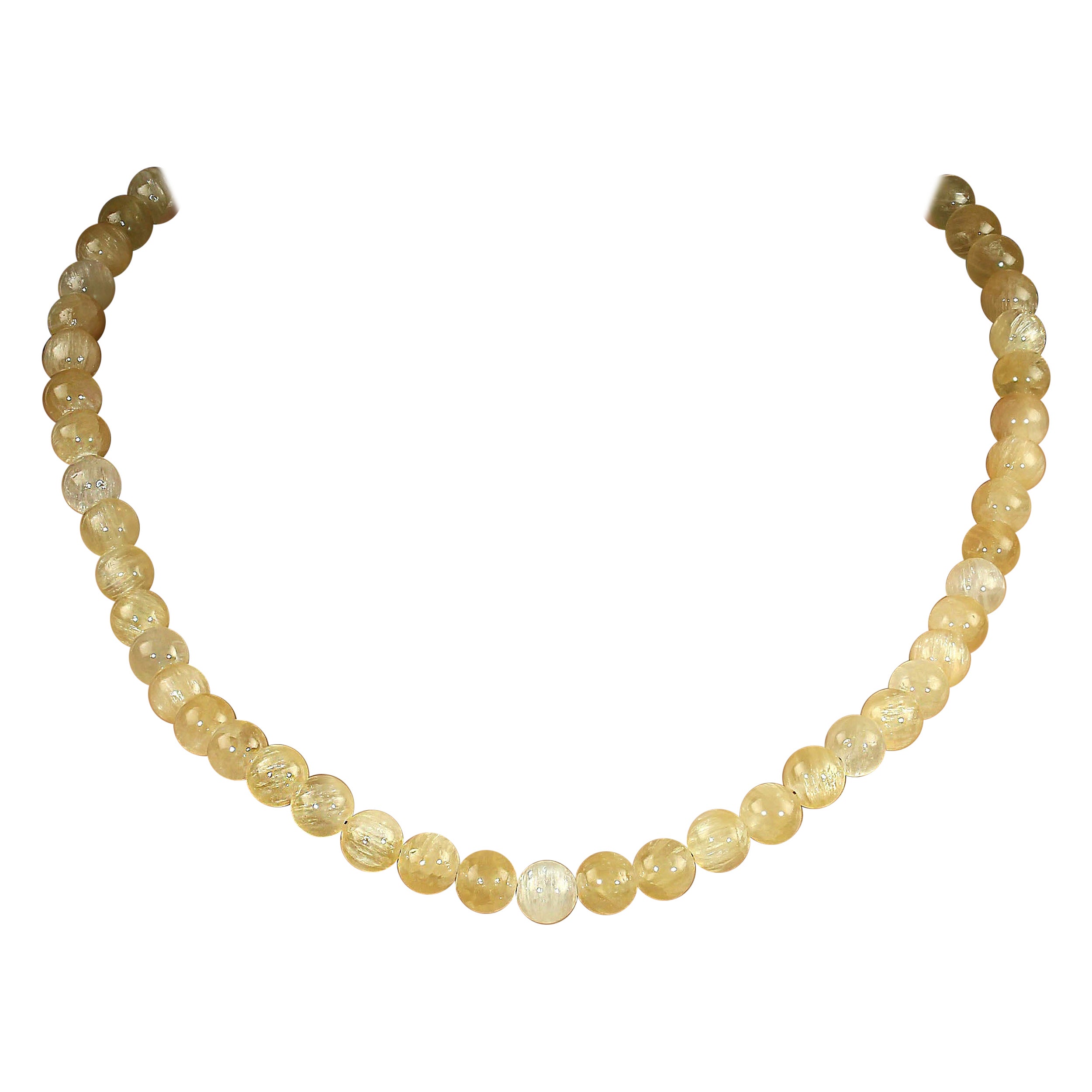 AJD Collar de 18 pulgadas de Lepidolita Dorada Perfecta de Verano de 8MM en venta