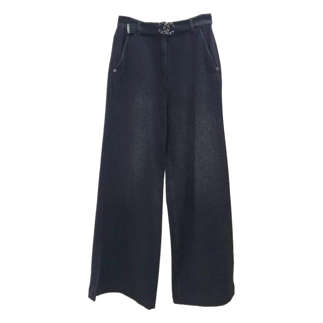 Chanel CC Jeans en coton avec ceinture Sz.40 en vente