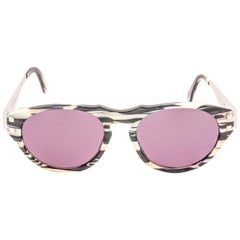 Nuovi occhiali da sole vintage Karl Lagerfeld Marble Black & White 4602 1980 Germany