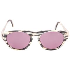 New Vintage Karl Lagerfeld Marble Black & White 4602 1980 Germany Sunglasses 6