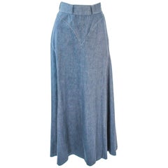 ALICE BLAINE VIntage 70's Denim Maxi Skirt Size 4 