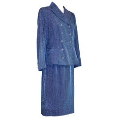 Christian Lacroix Paris Traje Falda Azul