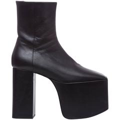 Demna Gvasalia For Balenciaga Black Leather Platform Boots, Autumn ...