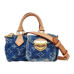 Louis Vuitton Neo Speedy Super Mini Blue Denim Crossbody Bag