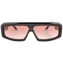Nuevo Vintage Claudia Carlotti Zesty CS400 Negro Oro Dots 80's Hecho a Mano Francia