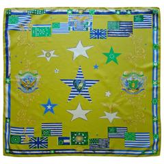 Atelier Versace Flags Printed Silk Scarf